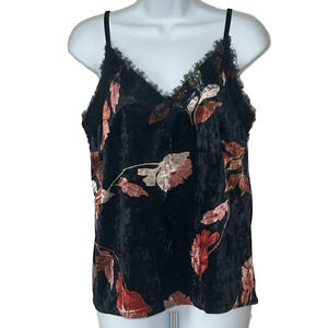 Velvet Cami S Romantic Dark Floral Eyelash Lace Trim Whimsygoth Molly Bracken‎
